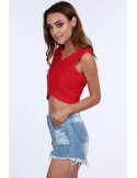 Top with zipper on the back, red 20688 - Online store - Boutique